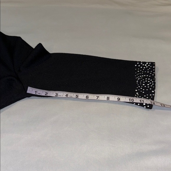 Allison Daley Blazer Black White Elegant Polka Dot Embellishments Women’s Size M - Picture 9 of 11